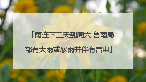 雨连下三天到周六 鲁南局部有大雨或暴雨并伴有雷电