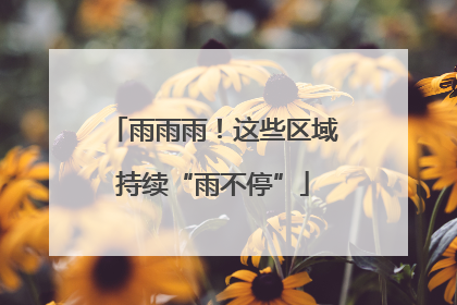 雨雨雨！这些区域持续“雨不停”