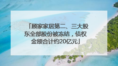 顾家家居第二、三大股东全部股份被冻结，债权金额合计约20亿元