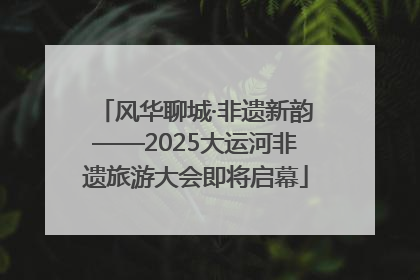风华聊城·非遗新韵——2025大运河非遗旅游大会即将启幕