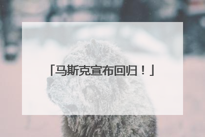 马斯克宣布回归！