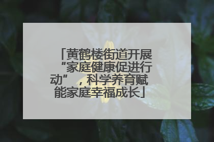 黄鹤楼街道开展“家庭健康促进行动”，科学养育赋能家庭幸福成长