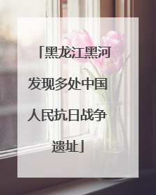 黑龙江黑河发现多处中国人民抗日战争遗址