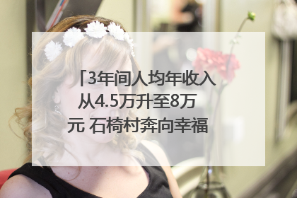 3年间人均年收入从4.5万升至8万元 石椅村奔向幸福好样子｜牵挂的村
