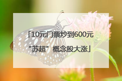 10元门票炒到600元 “苏超”概念股大涨