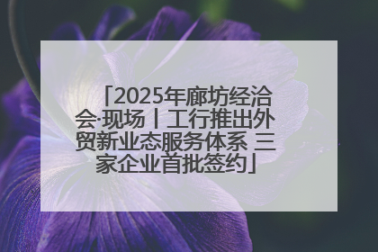 2025年廊坊经洽会·现场丨工行推出外贸新业态服务体系 三家企业首批签约