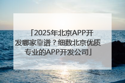 2025年北京APP开发哪家靠谱？细数北京优质专业的APP开发公司
