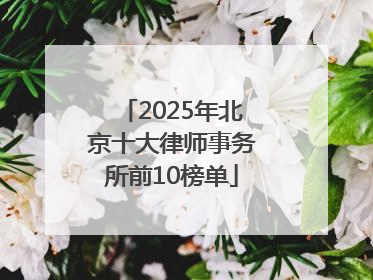2025年北京十大律师事务所前10榜单