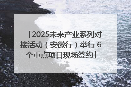 2025未来产业系列对接活动（安徽行）举行 6个重点项目现场签约
