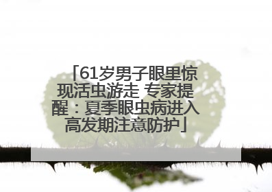 61岁男子眼里惊现活虫游走 专家提醒：夏季眼虫病进入高发期注意防护