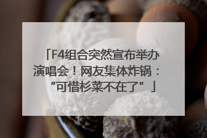 F4组合突然宣布举办演唱会！网友集体炸锅：“可惜杉菜不在了”
